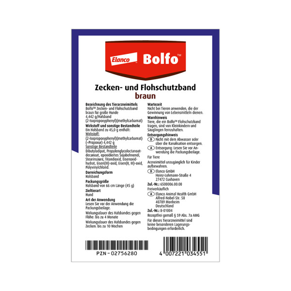 BOLFO Flohschutzband braun f.große Hunde