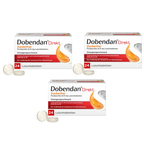 DOBENDAN Direkt zuckerfrei Flurbiprofen 8,75mg Lut (3x 24St)