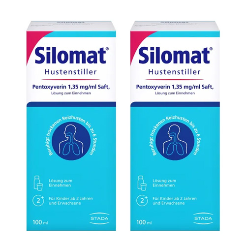 SILOMAT Hustenstiller Pentoxyverin 1,35 mg/ml Saft Set (2x100ml)