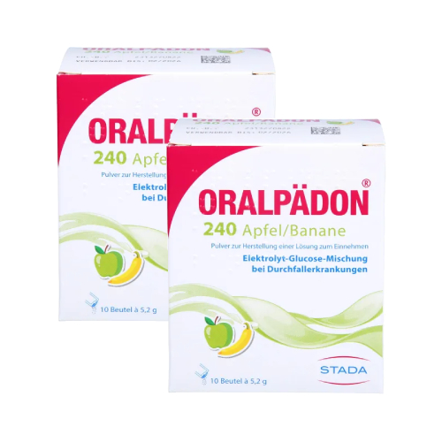 ORALPÄDON 240 Apfel Banane Pulver Doppelpackung (2x10St)