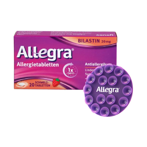ALLEGRA Allergietabletten 20 mg Schmelztabletten + Allegra Handyhalter