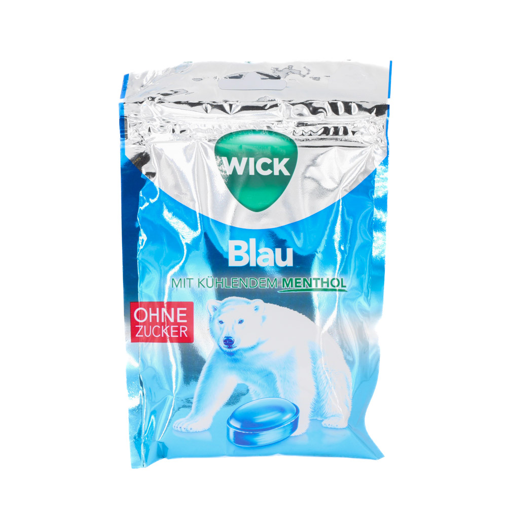 WICK BLAU Menthol Bonbons o.Zucker Beutel