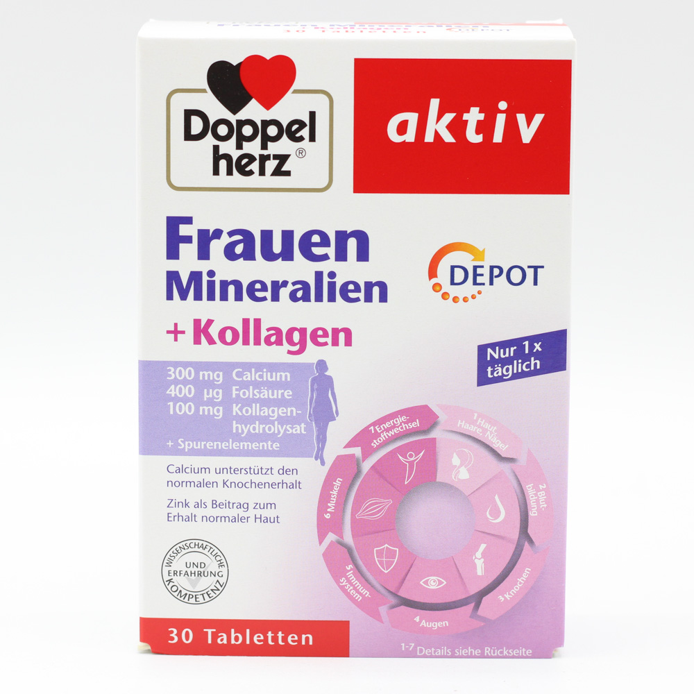 DOPPELHERZ Frauen Mineralien+Kollagen Depot Tabl.