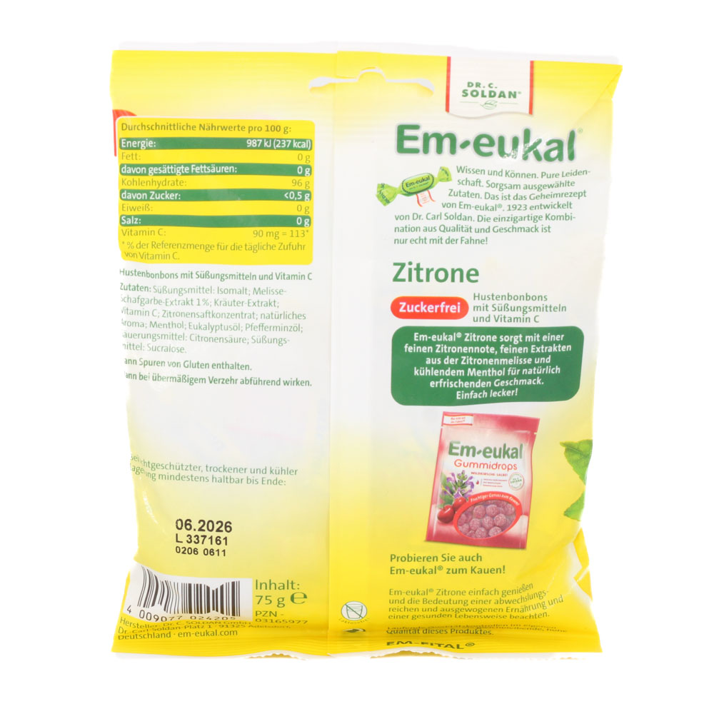 EM-EUKAL Bonbons Zitrone zuckerfrei