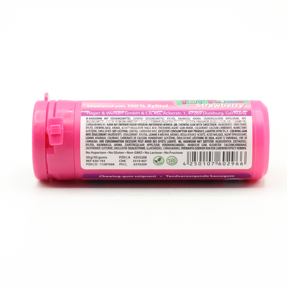 MIRADENT Xylitol Kaugummi Erdbeere