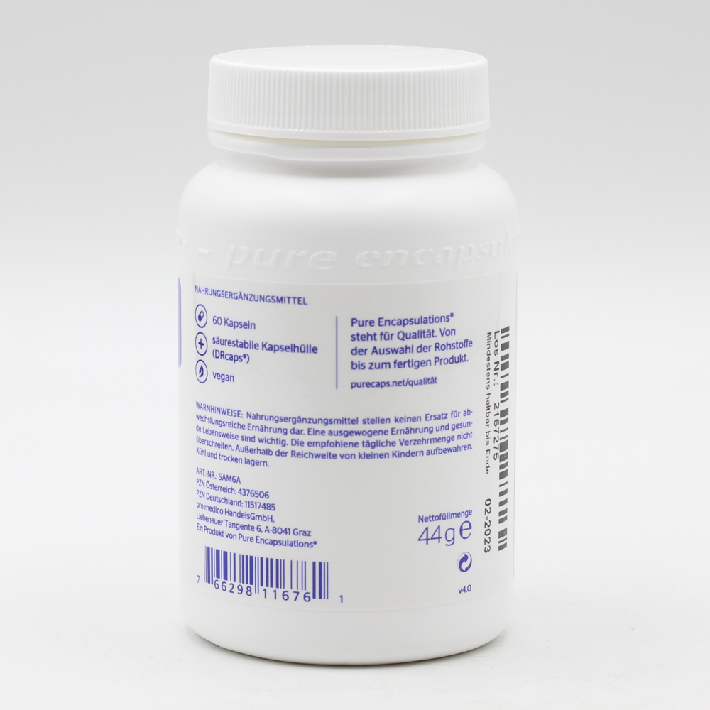 PURE ENCAPSULATIONS SAMe S-Adenosyl-Methionin Kps.