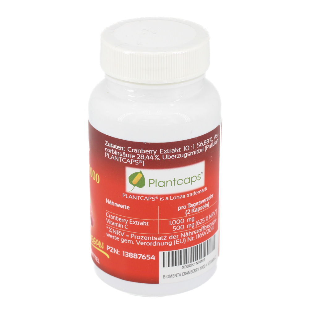 BIOMENTA Cranberry 1000+Vitamin C vegan Kapseln