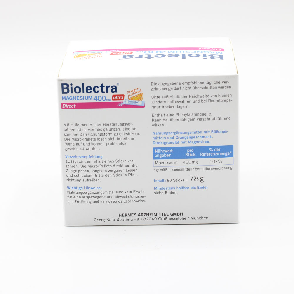 BIOLECTRA Magnesium 400 mg ultra Direct Orange