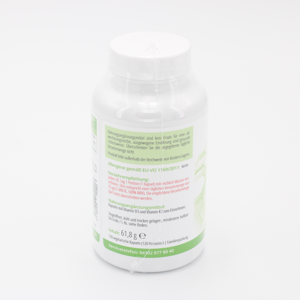 VITAMIN D3 20.000 I.E.+K2 VitaMK7 200 μg Kapseln