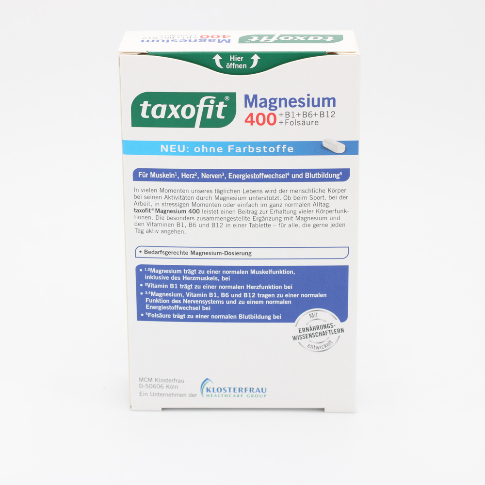 TAXOFIT Magnesium 400+B1+B6+B12+Folsäure Tabletten (2x45 St)