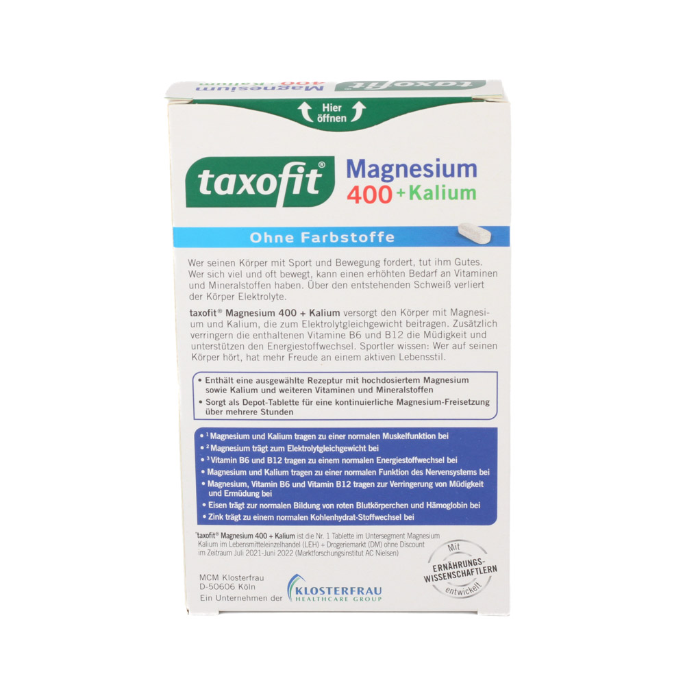 TAXOFIT Magnesium 400+Kalium Depot Tabletten