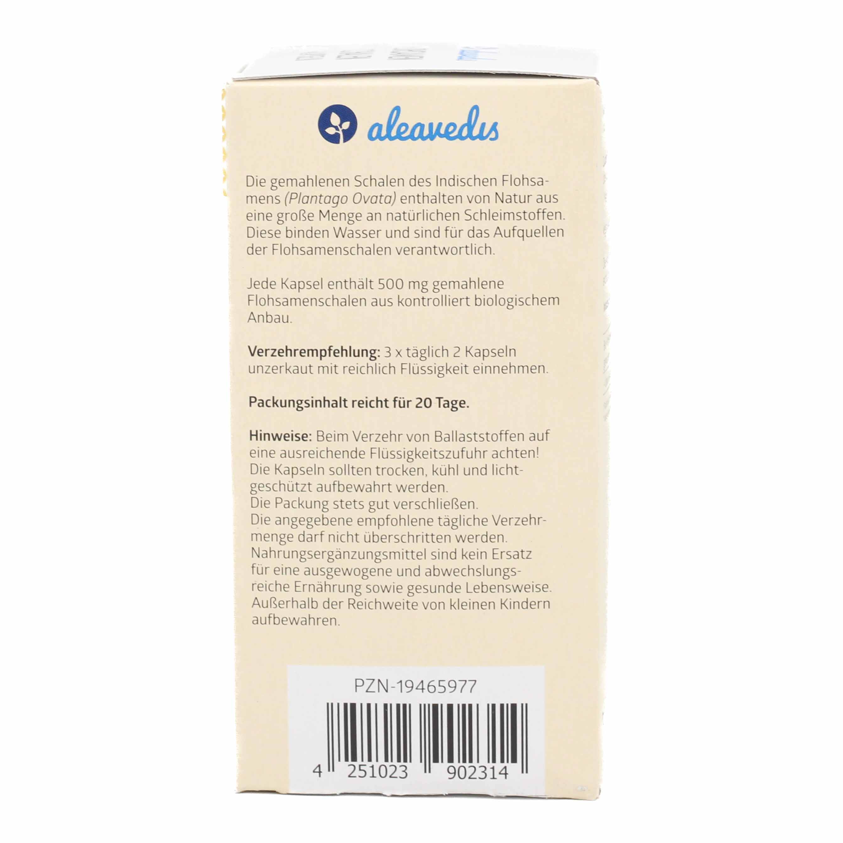 FLOHSAMENSCHALEN 500 mg Bio Kapseln