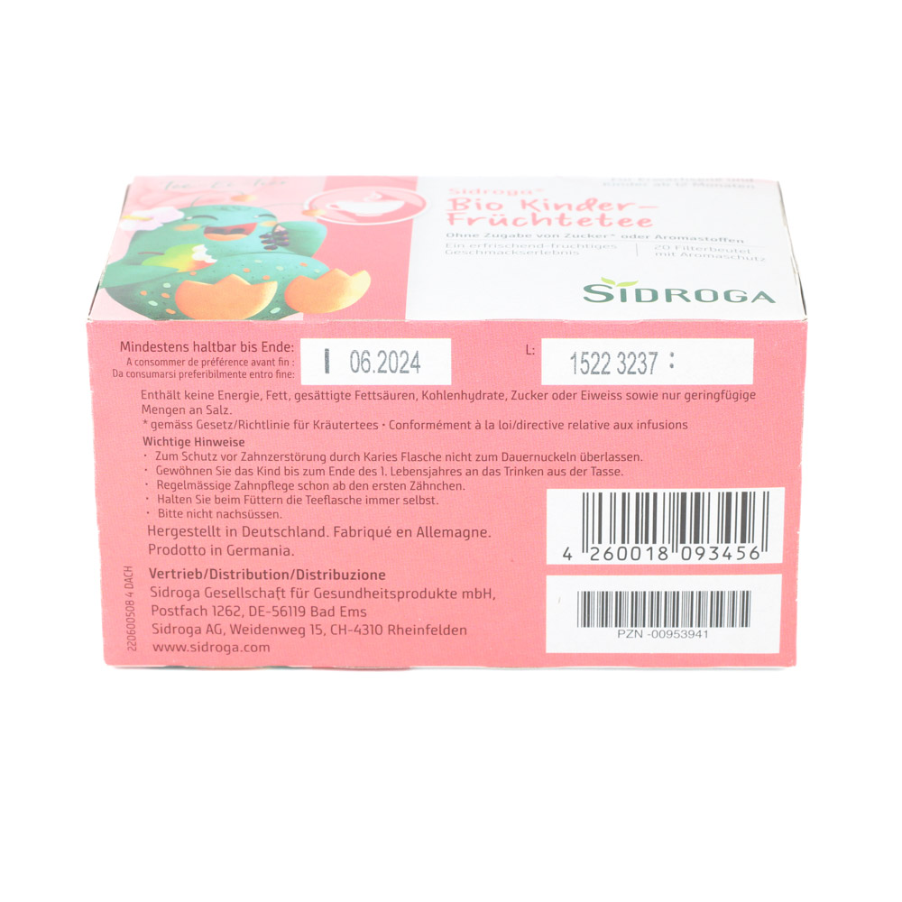 SIDROGA Bio Kinder-Früchtetee Filterbeutel