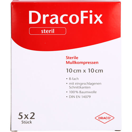 DRACOFIX PEEL Kompressen 10x10 cm steril 8fach