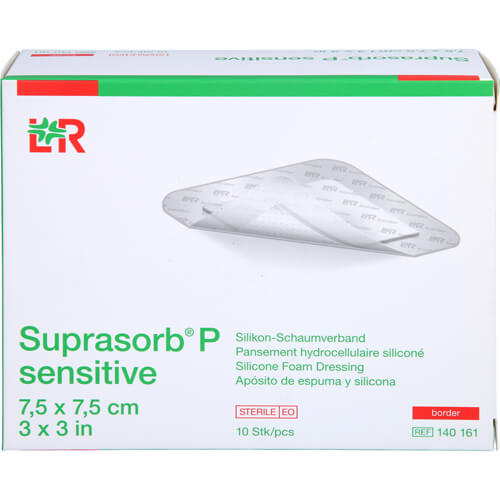 SUPRASORB P sensitive PU-Schaumv.border 7,5x7,5cm