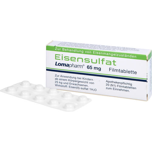 EISENSULFAT Lomapharm 65 mg überzogene Tab.