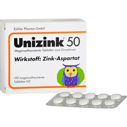UNIZINK 50 magensaftresistente Tabletten