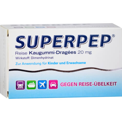 SUPERPEP Reise Kaugummi Dragees 20 mg