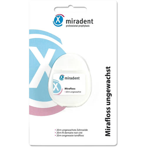 MIRADENT Zahnseide Mirafloss ungewachst 20 m