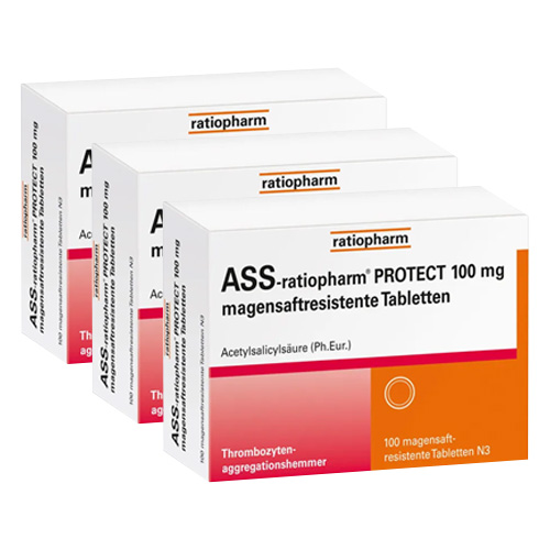 ASS-ratiopharm PROTECT 100 mg magensaftr.Tabletten (3x100 St)