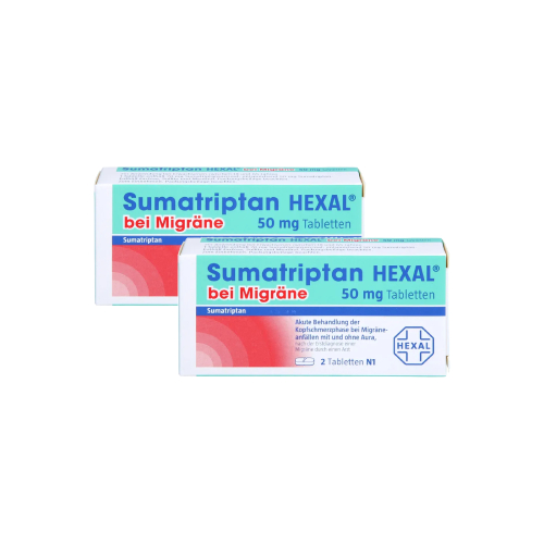 SUMATRIPTAN HEXAL bei Migräne 50 mg Tabletten Set (2x2St)
