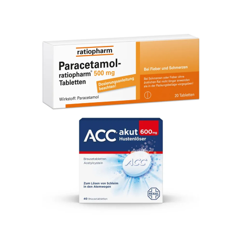 ACC akut 600 Brausetabletten + PARACETAMOL-ratiopharm 500 mg Tabletten