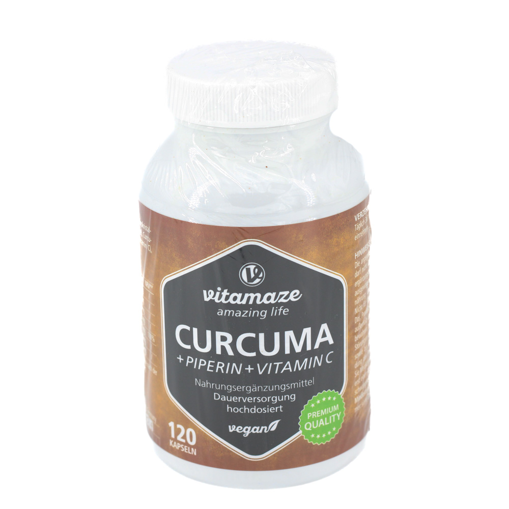 CURCUMA+PIPERIN+Vitamin C vegan Kapseln