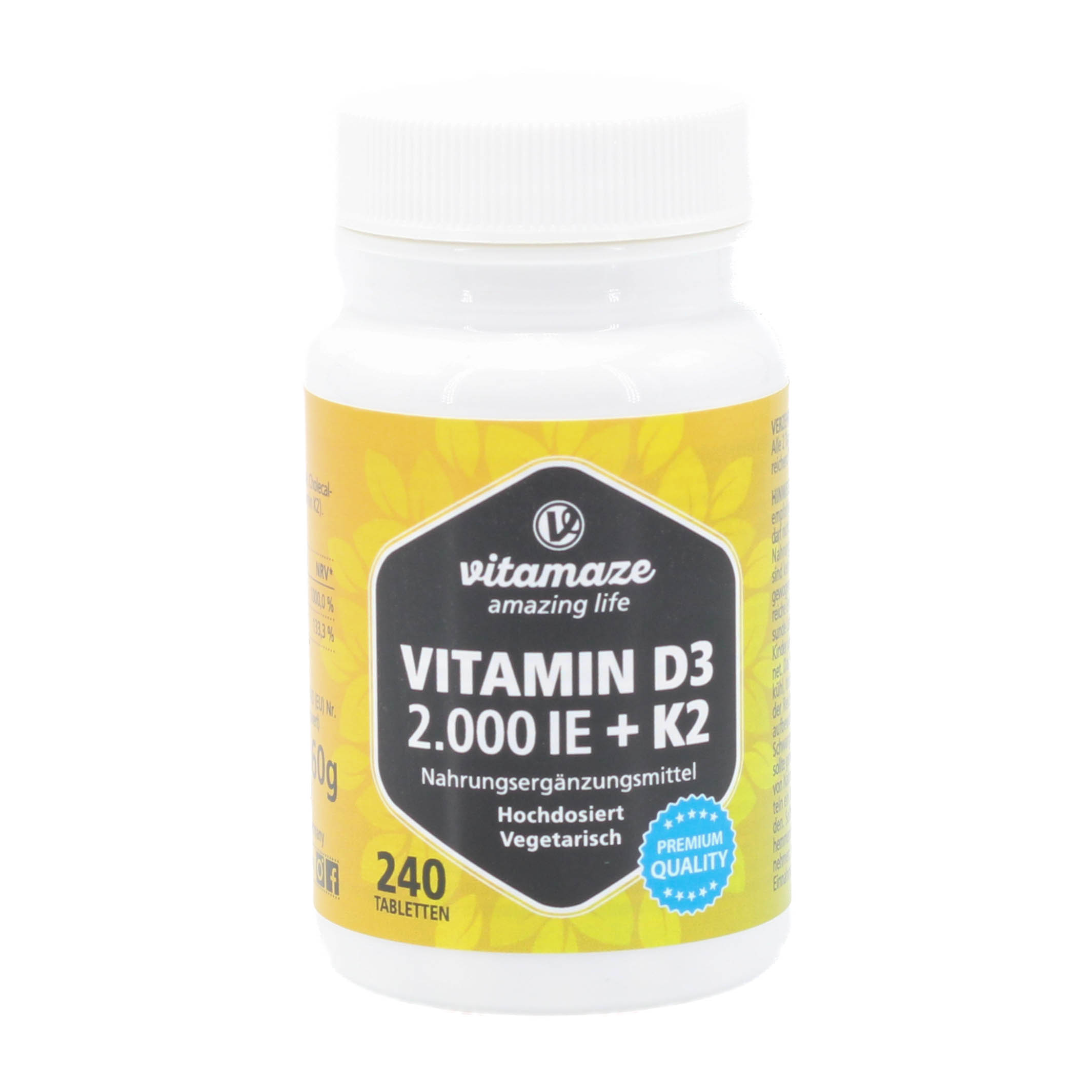 VITAMIN D3 K2 2000 I.E./100 μg hochdosiert Tabl.