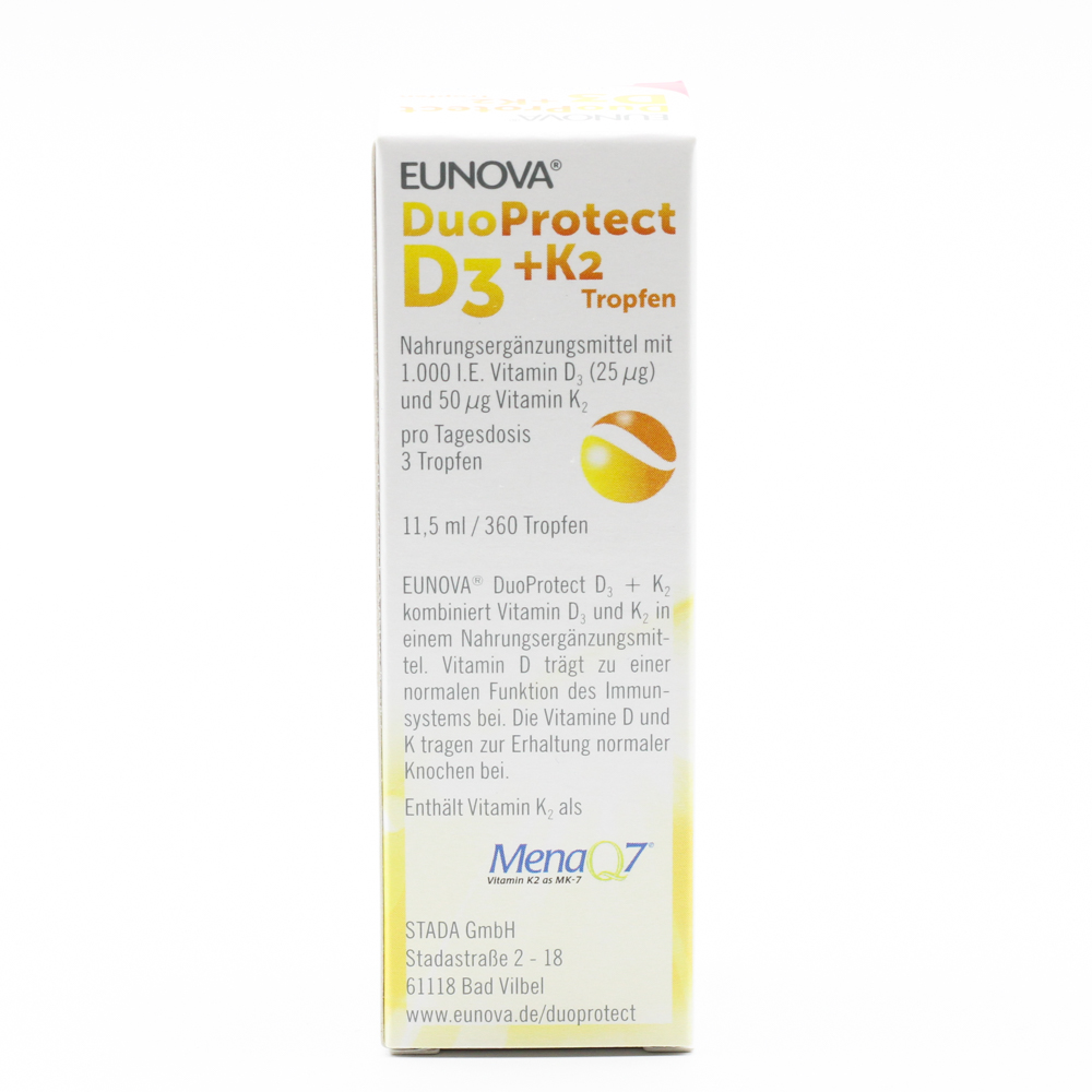EUNOVA DuoProtect D3+K2 1000 I.E./50 μg Tropfen Set (2x11,5ml)