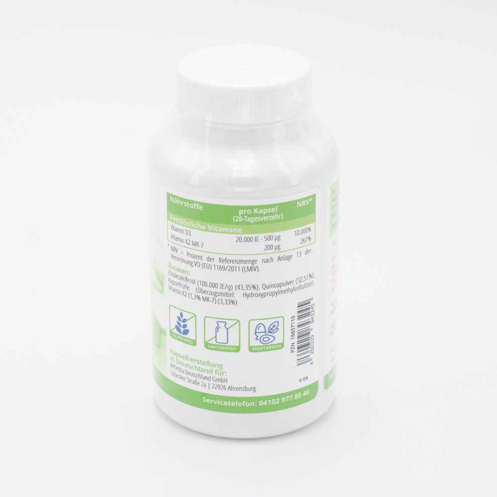 VITAMIN D3 20.000 I.E.+K2 200 μg m.Quinoaplv.Kaps.