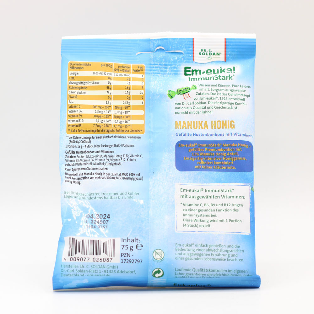 EM-EUKAL Bonbons Manuka-Honig gefüllt zuckerhaltig