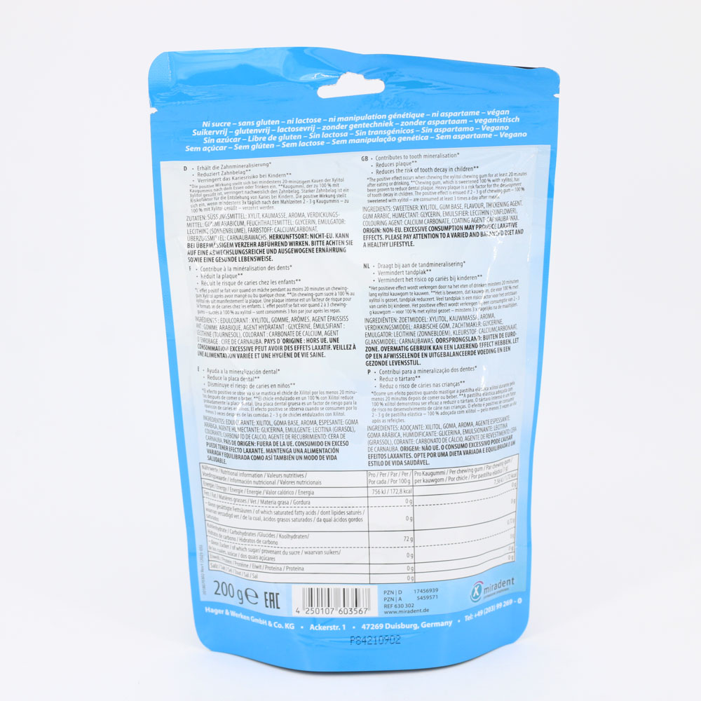 MIRADENT Xylitol Chewing Gum Minze Refill