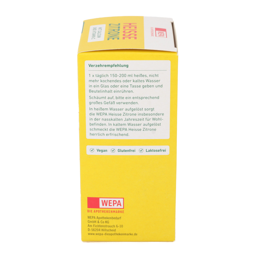 WEPA heiße Zitrone+Vit.C+Calcium zuckerfrei Pulver