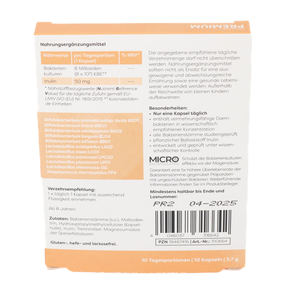 LACTOBACT PREMIUM magensaftresistente Kapseln