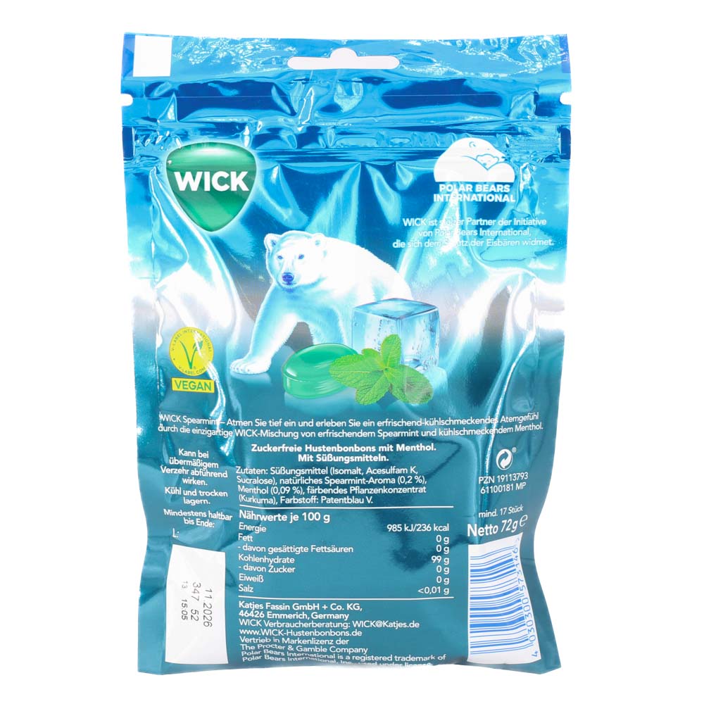 WICK Spearmint Bonbons o.Zucker