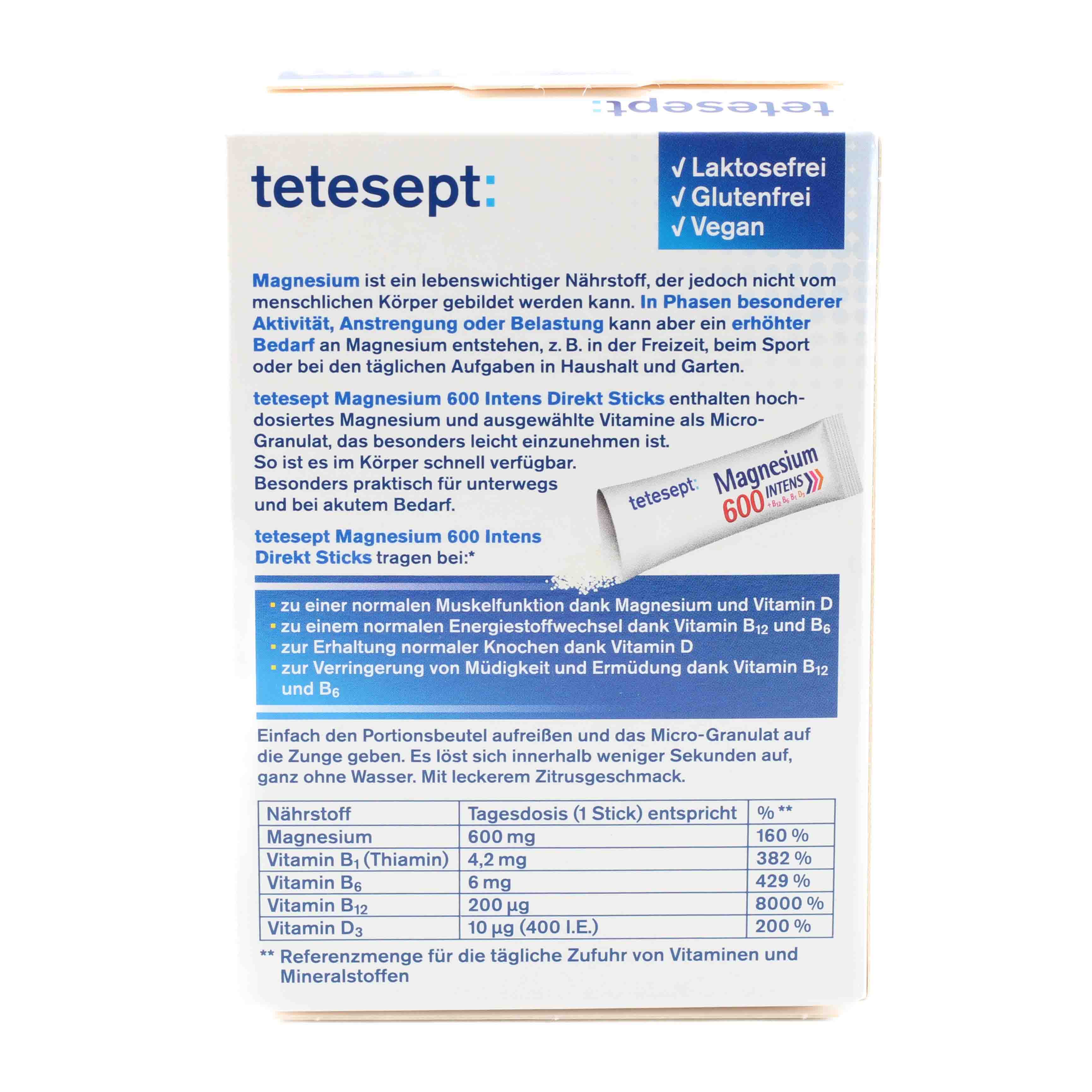 TETESEPT Magnesium 600 Direkt Sticks