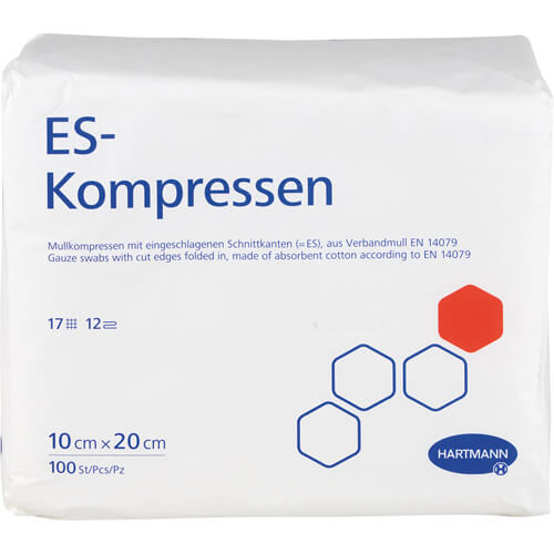 ES-KOMPRESSEN unsteril 10x20 cm 12fach