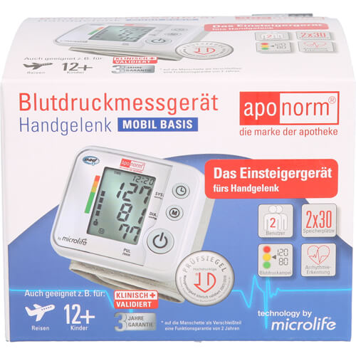 APONORM Blutdruckmessgerät Mobil Basis Handgelenk