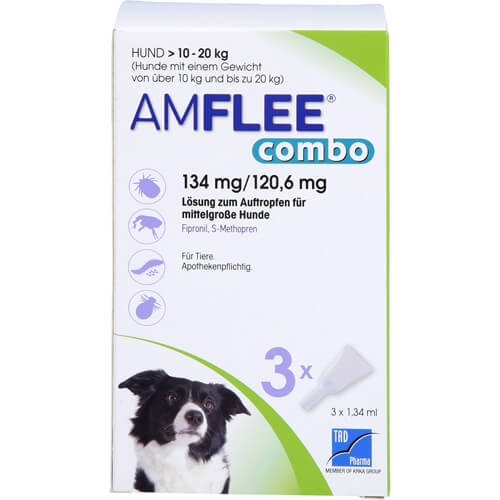 AMFLEE combo 134/120,6mg Lsg.z.Auf.f.Hunde 10-20kg