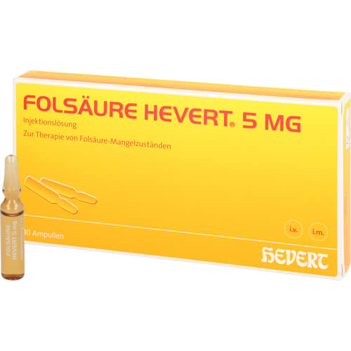 FOLSÄURE HEVERT 5 mg Ampullen