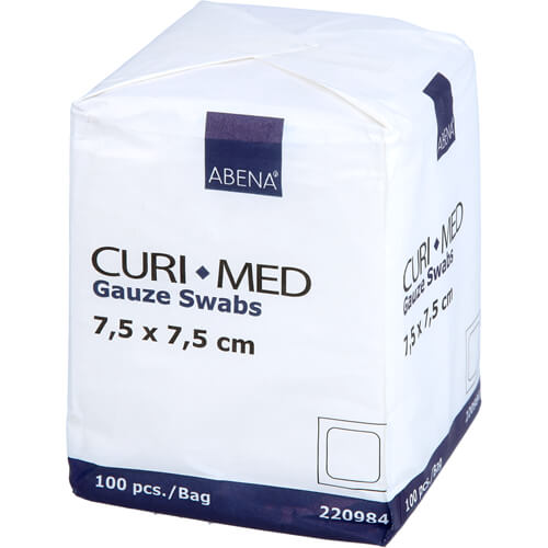 MULLKOMPRESSEN 7,5x7,5 cm unsteril 8lagig