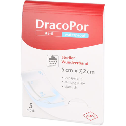 DRACOPOR waterproof Wundverband 5x7,2 cm steril
