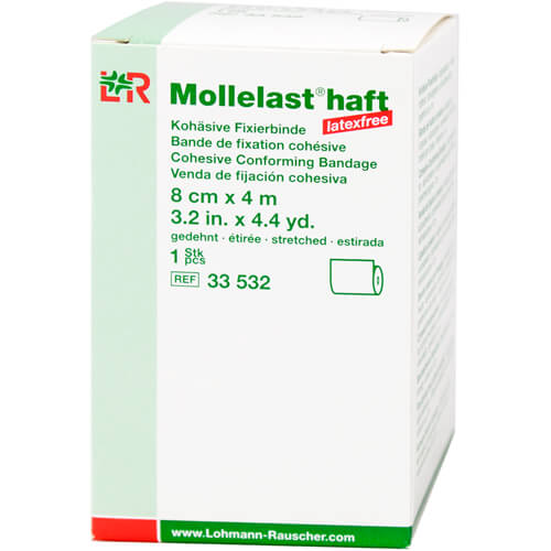 MOLLELAST haft Binden latexfrei 8 cmx4 m weiß