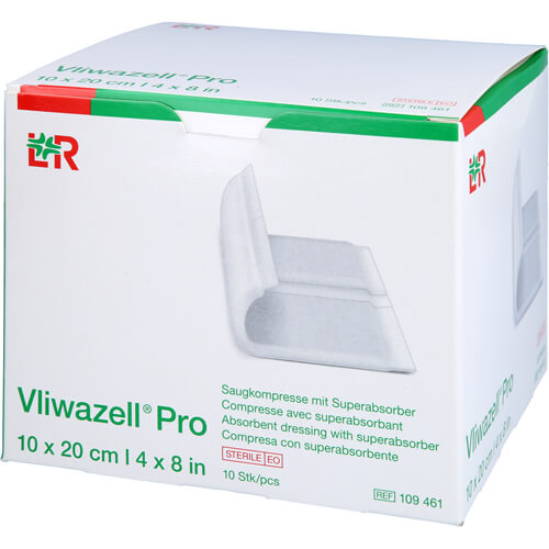 VLIWAZELL Pro superabsorb.Kompr.steril 10x20 cm