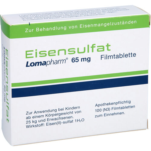 EISENSULFAT Lomapharm 65 mg überzogene Tab.